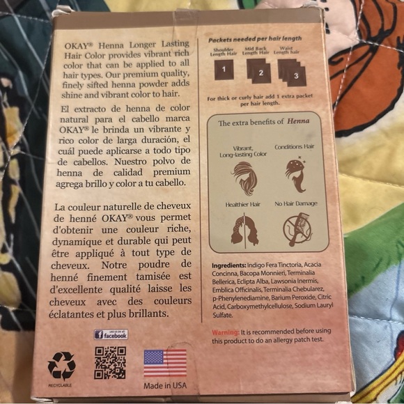 OKAY Pure Naturals Herbal Henna Natural Hair Color {Brown}100% Natural - Picture 2 of 2